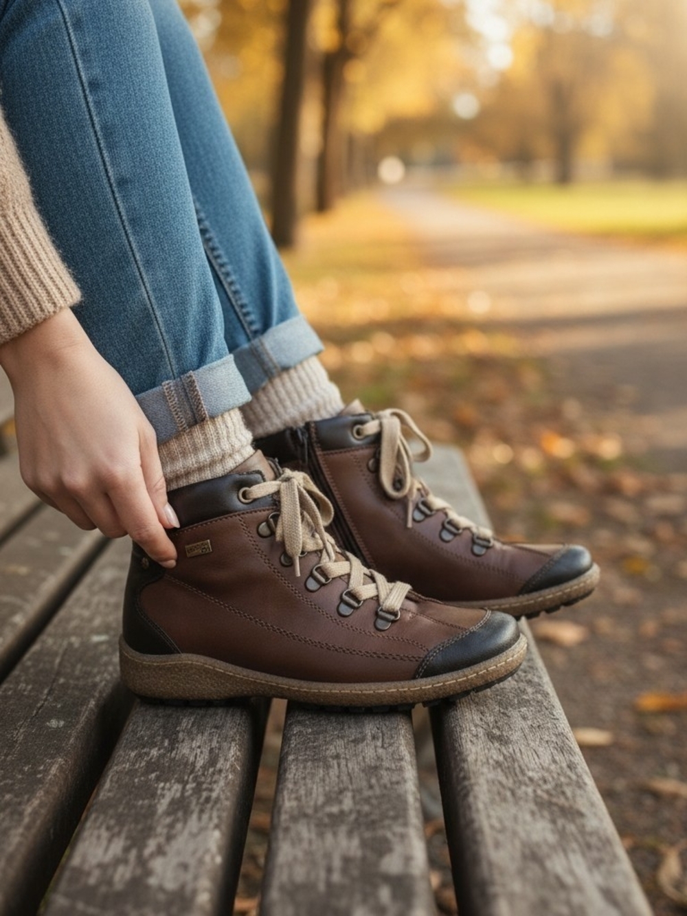 Remonte Women's R4779-25 Side-Zip Lace-Up High Top Sneakers, Brown, Size EU 36